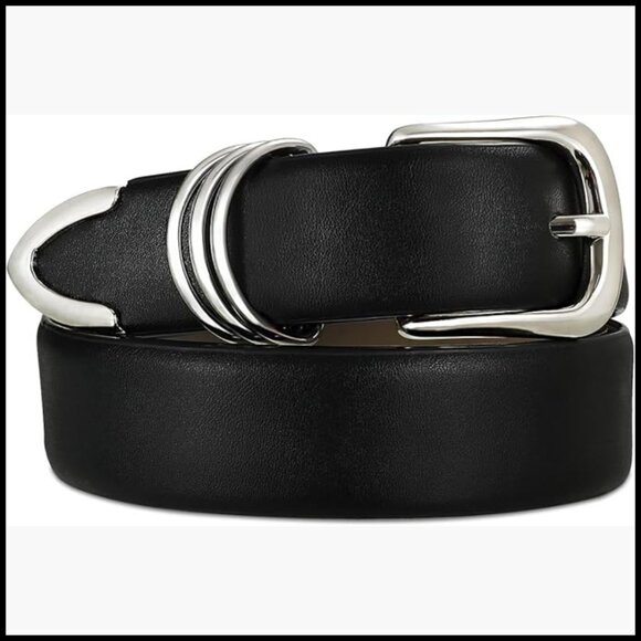 Faux Leather Belt with Gold Buckle for Women main image 5